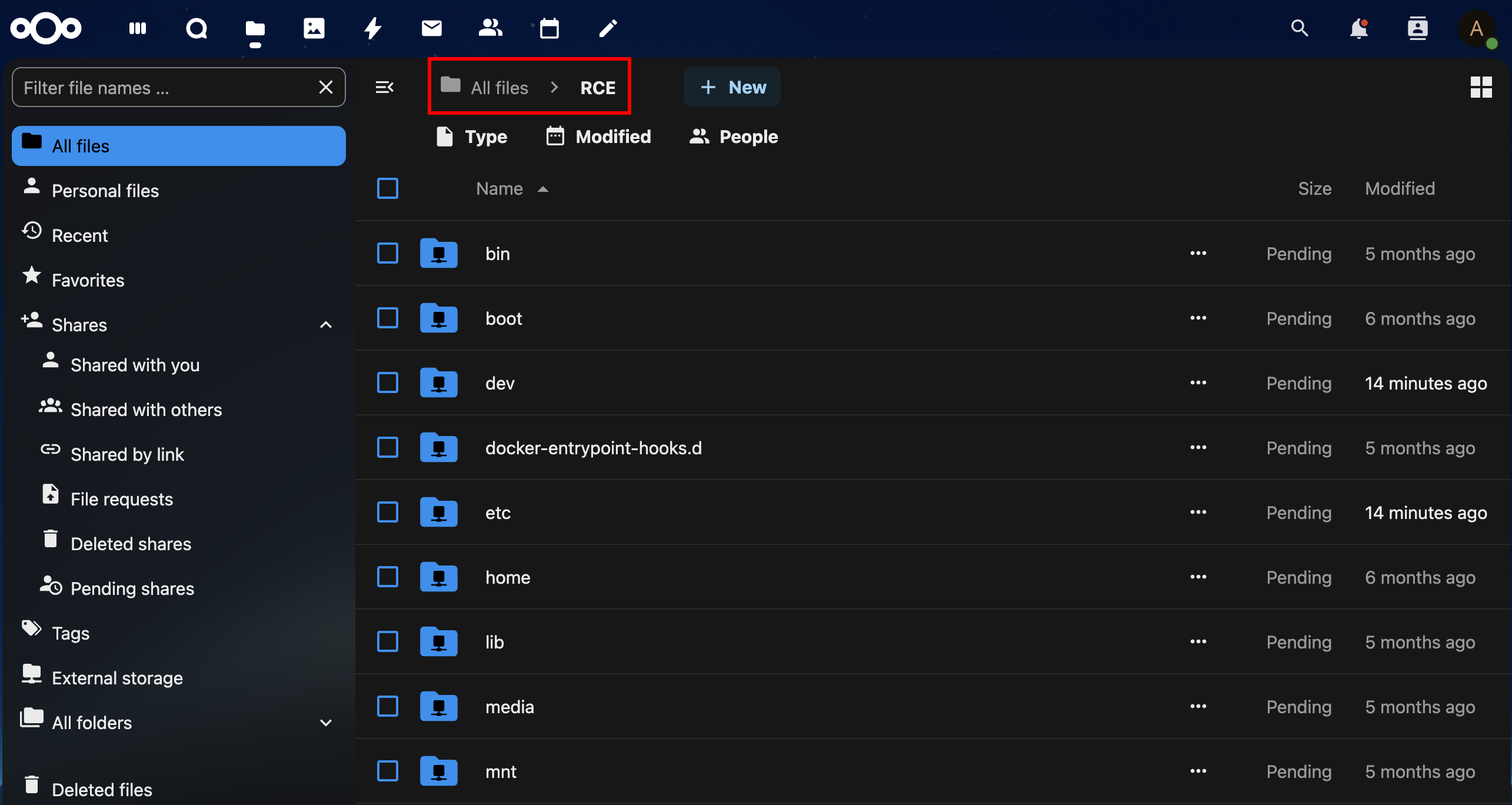 RCE folder